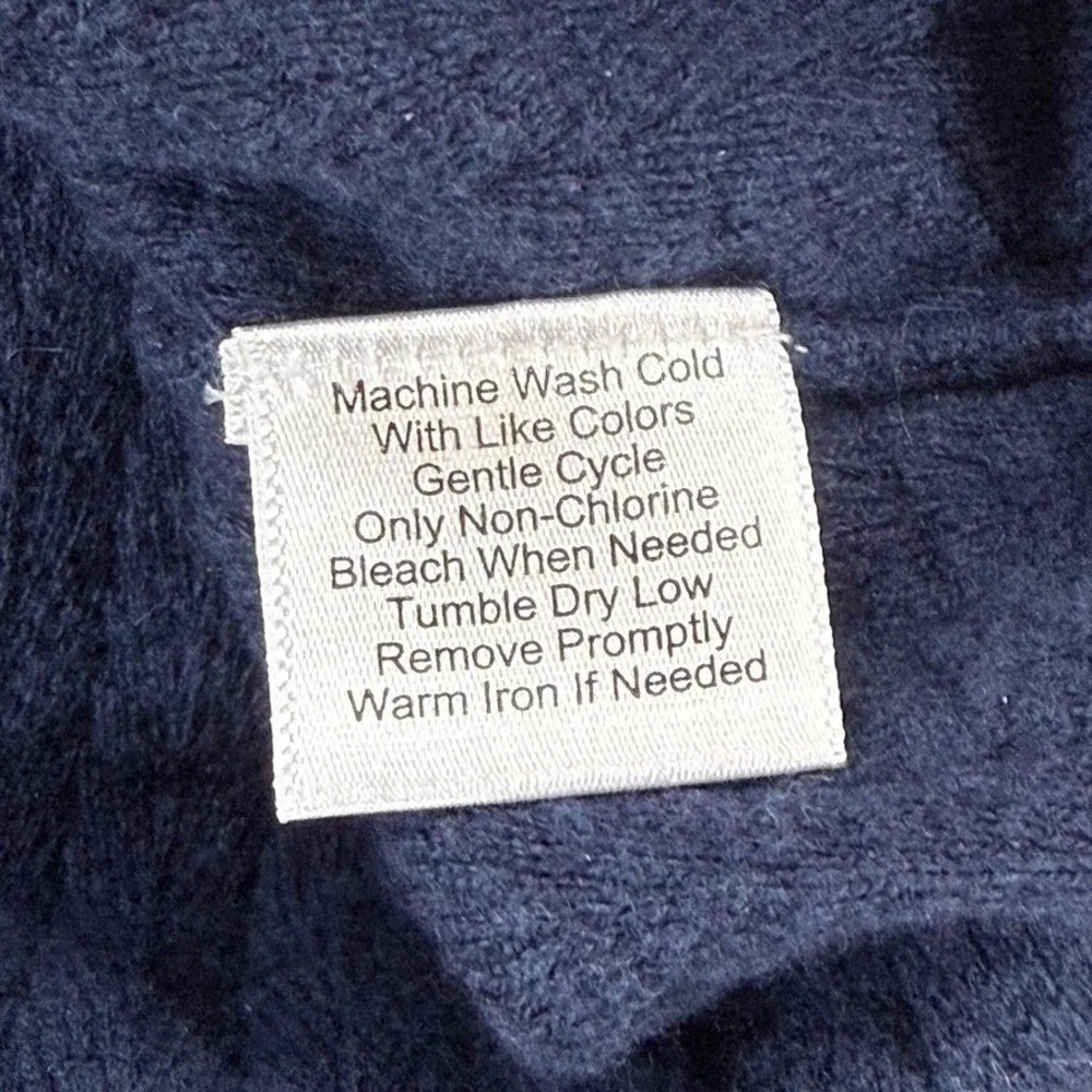 Jos. A. Bank Reserve Mens XL Blue Cotton Cashmere V-Neck Cable Knit Sweater